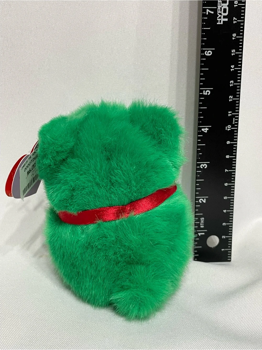 Jingles the Christmas Bear vintage 1997 Puffkins miniature bean plush Like New!